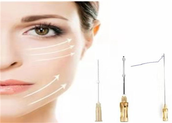 بنفش PDO PCL PLLA Threads Face Lifting Type L Needle 21g 23g