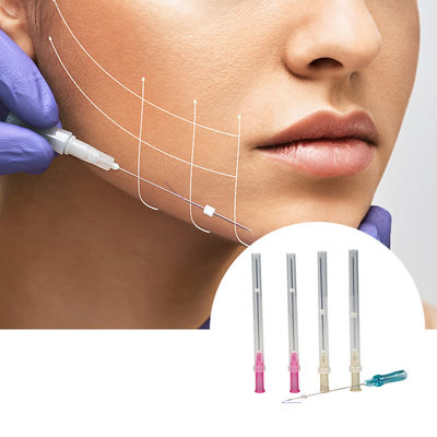دندانه دار PDO PCL PLLA Threads 60mm 90mm Facial Threading Face Lift